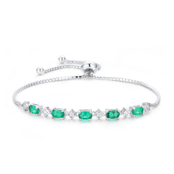 Simple Oval Emerald Bracelet