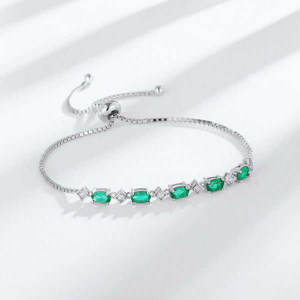 Simple Oval Emerald Bracelet
