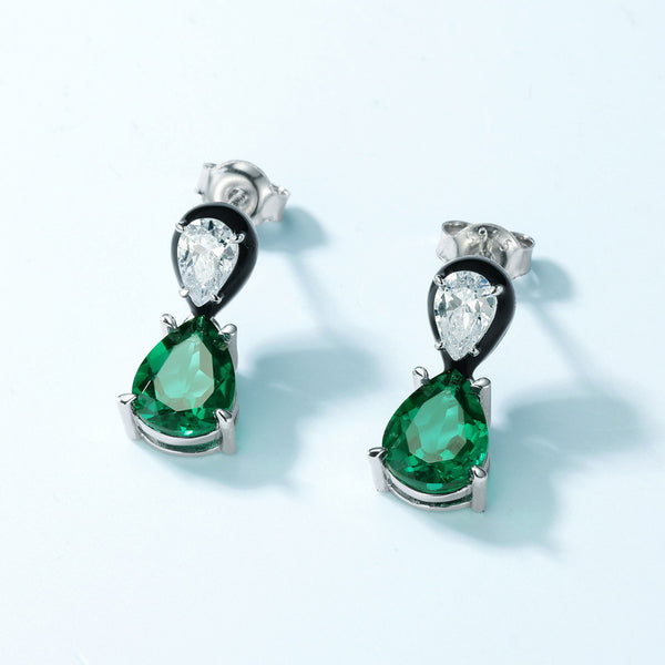 Water Drop Emerald Earring