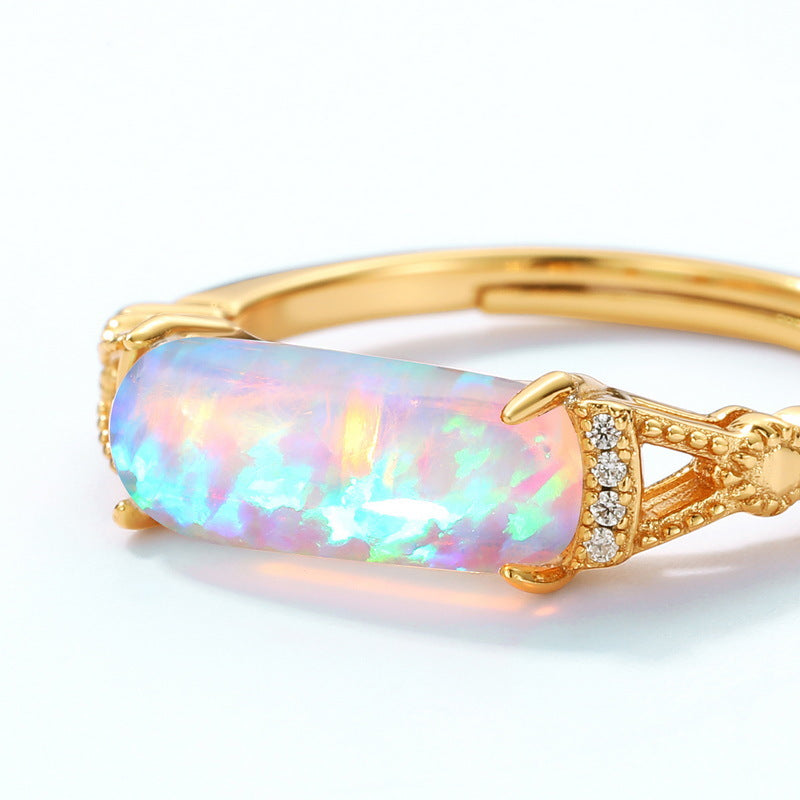 Colorful Labradorite Opal Ring