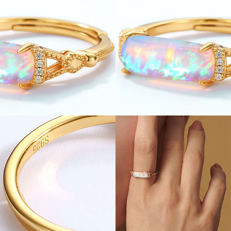 Colorful Labradorite Opal Ring