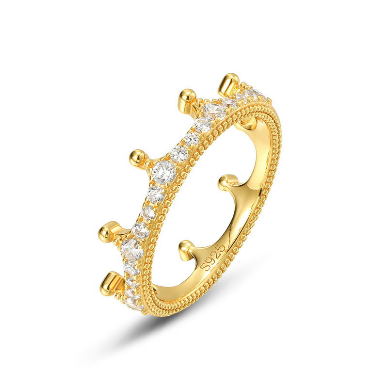 Cutout Geometric Crown Ring