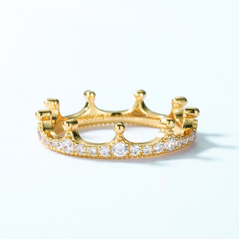Cutout Geometric Crown Ring