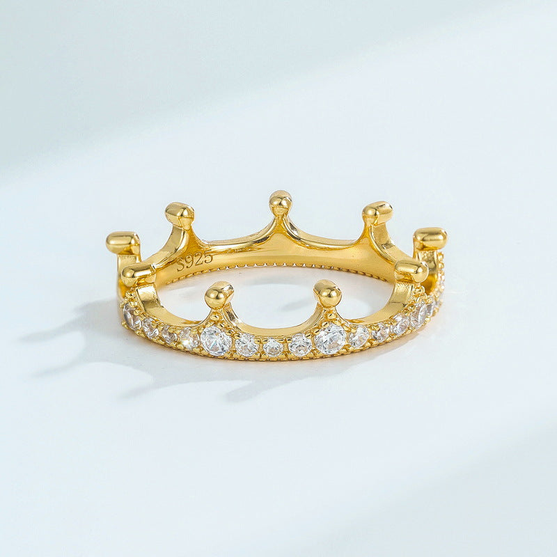 Cutout Geometric Crown Ring