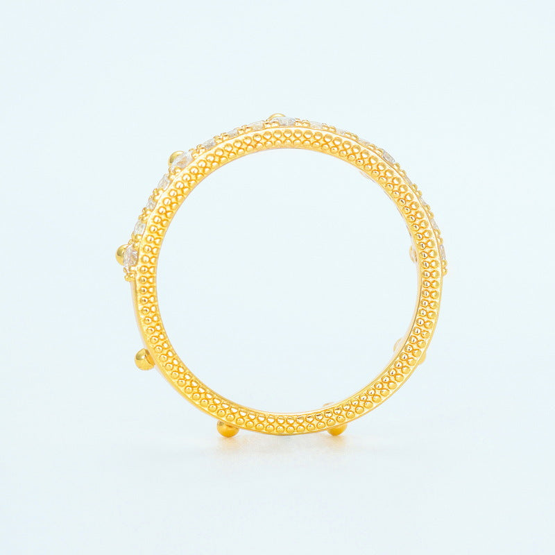 Cutout Geometric Crown Ring
