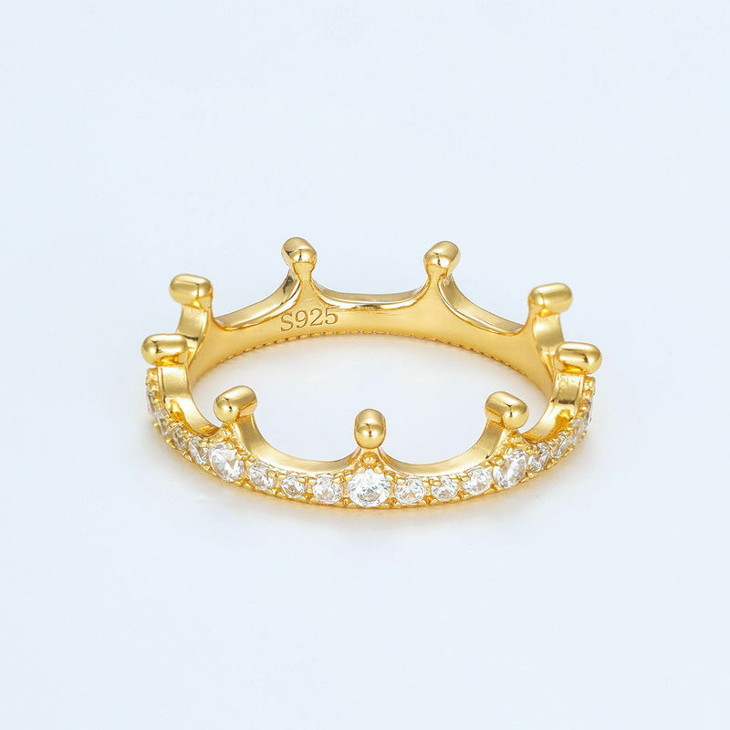 Cutout Geometric Crown Ring