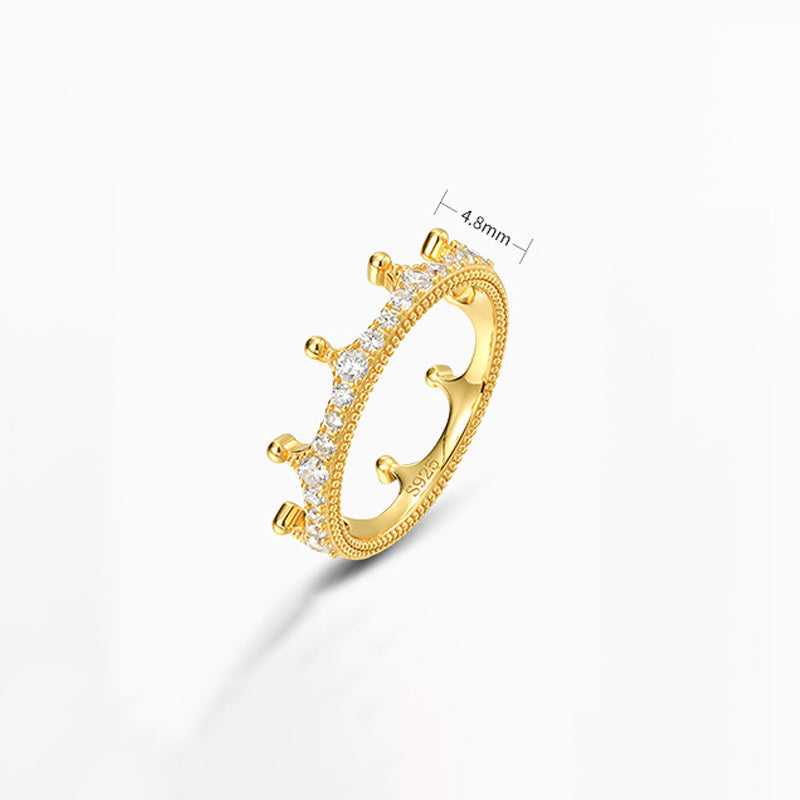Cutout Geometric Crown Ring