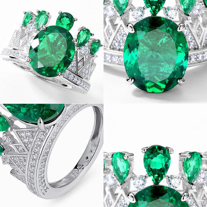 Emerald Crown Ring