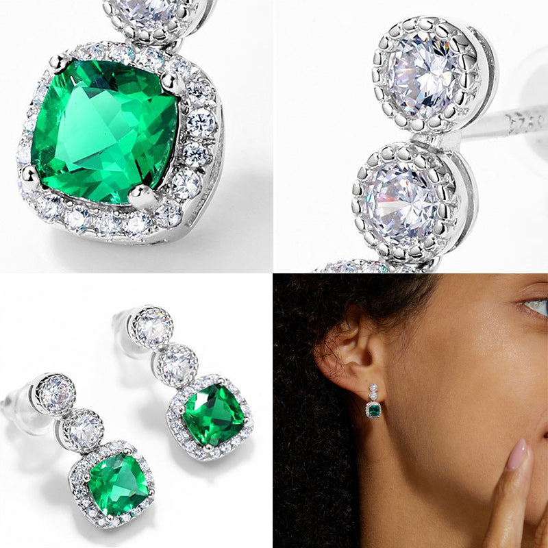 Emerald Diamond Earring