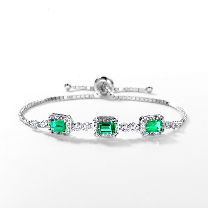 Emerald Diamond Light Luxury Bracelet