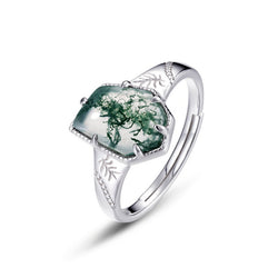 Irregular Green Moss Ring
