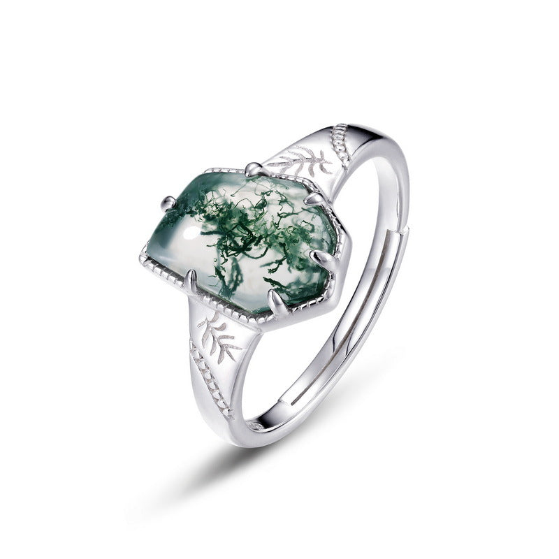 Irregular Green Moss Ring