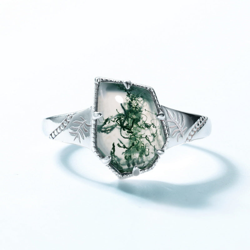 Irregular Green Moss Ring