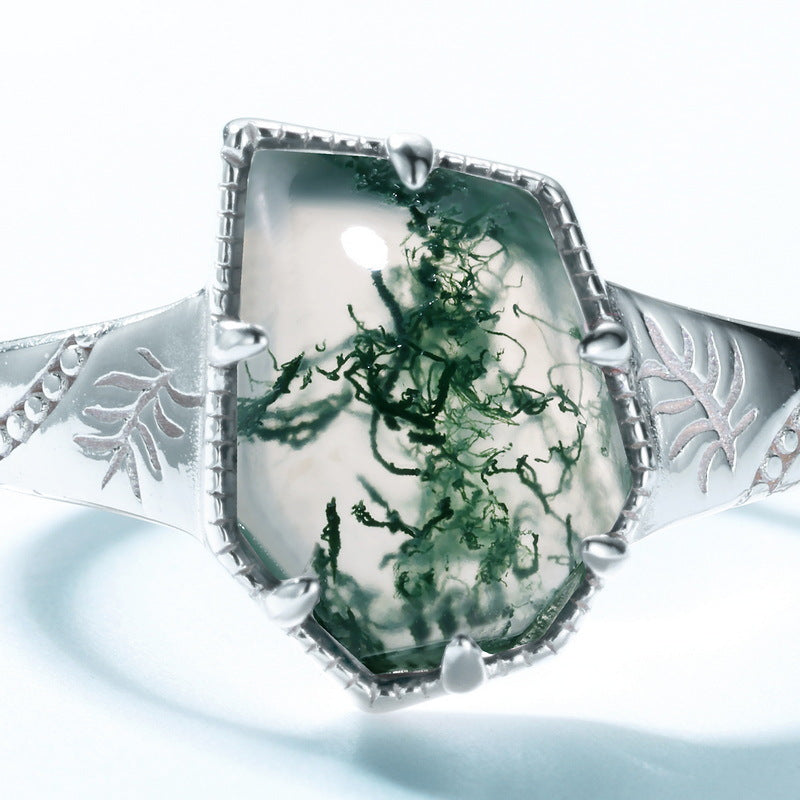 Irregular Green Moss Ring