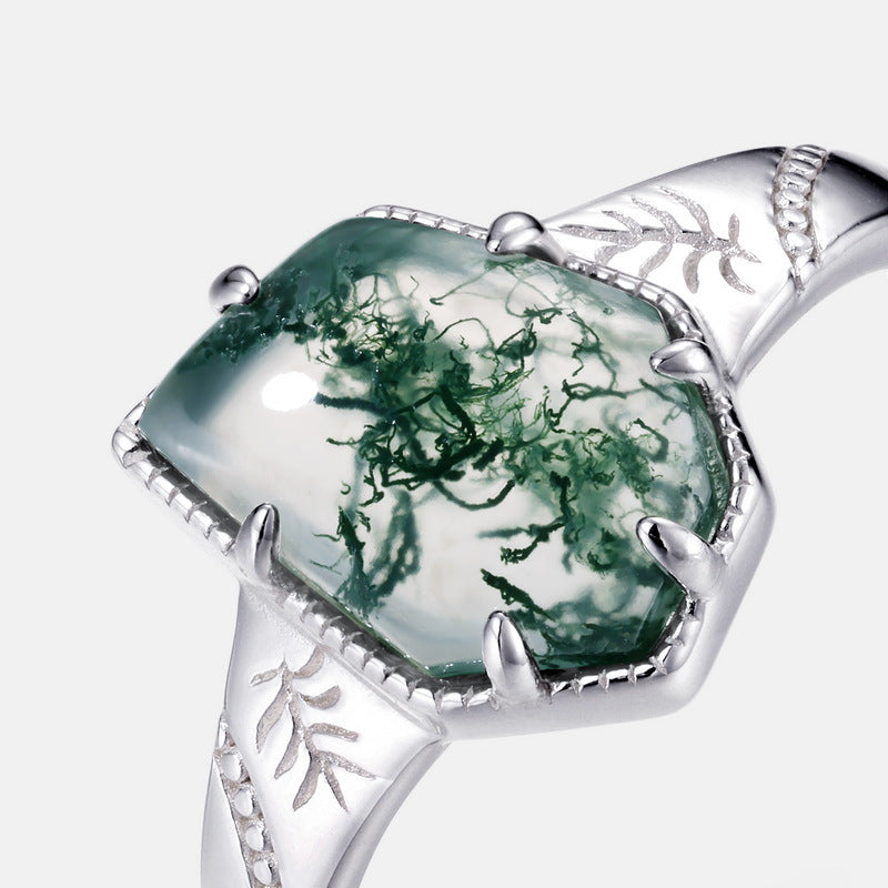 Irregular Green Moss Ring