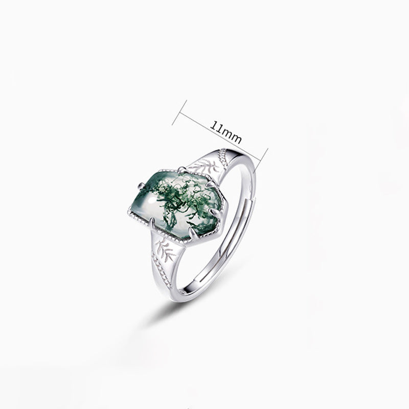 Irregular Green Moss Ring