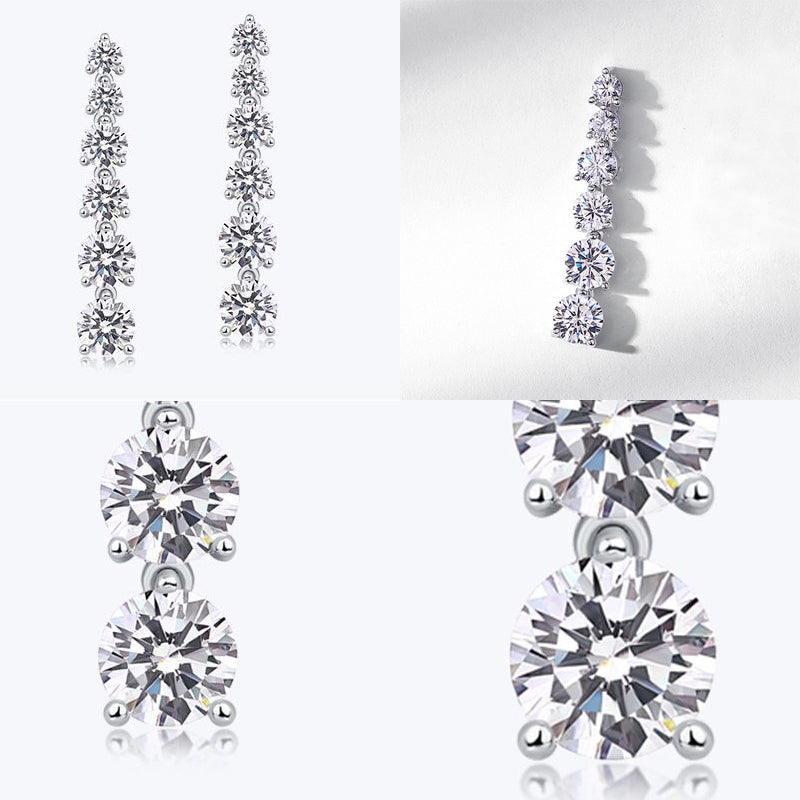 Moissanite Long Earring