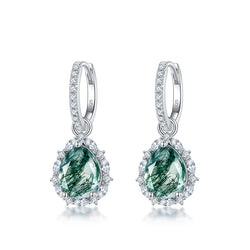 Pear Shaped Green Moss Earring