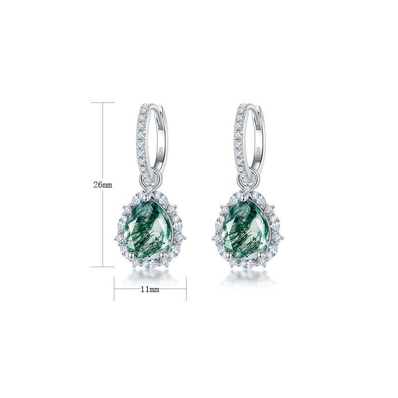 Pear Shaped Green Moss Earring