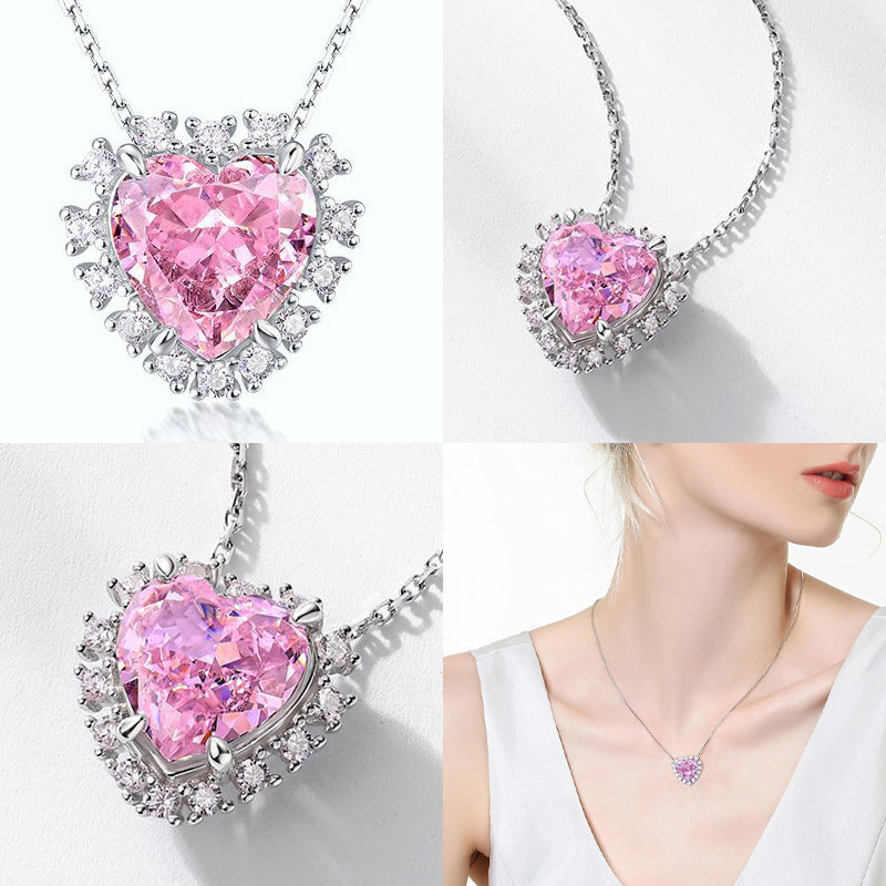 Pink Diamond Heart Pendant