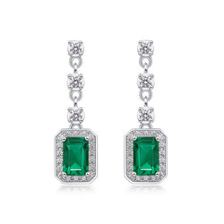 Quadrangle Emerald Earring