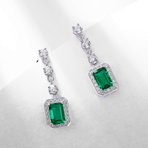 Quadrangle Emerald Earring