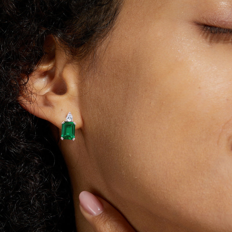 Quadrangle Emerald II Earring