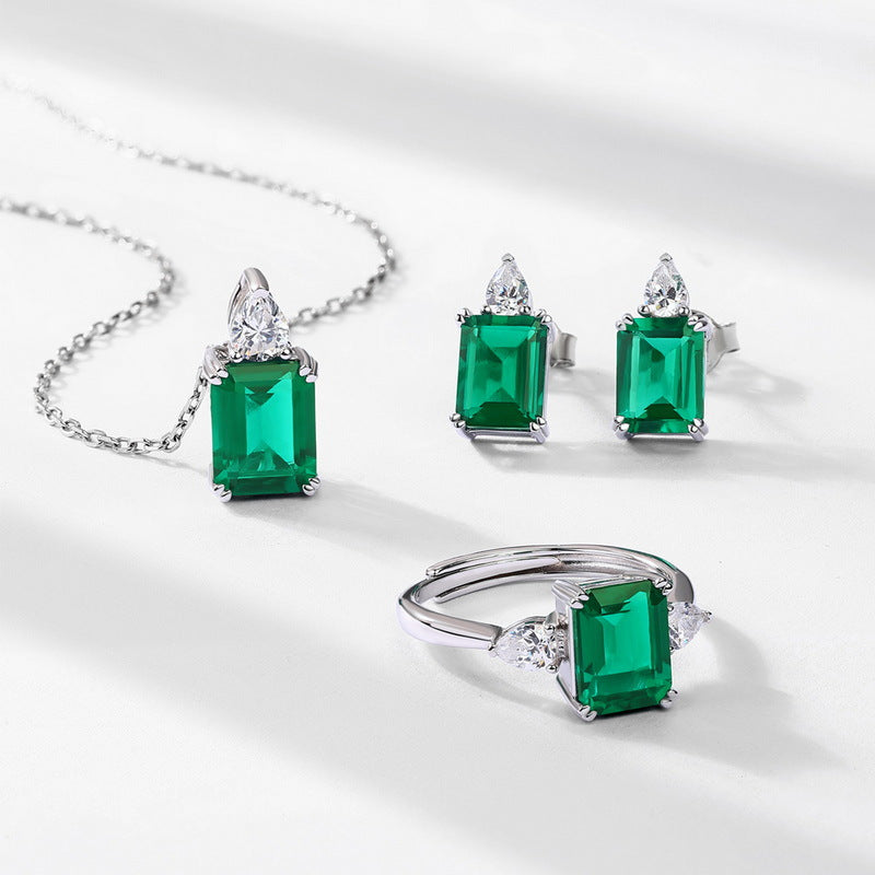 Quadrangle Emerald II Earring