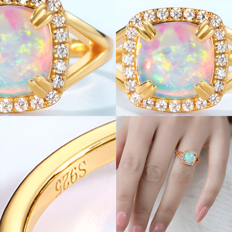 Quadrangle Opal Ring