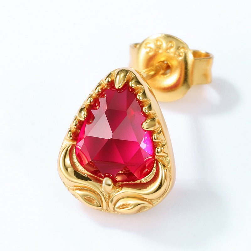 Red Corundum Earring