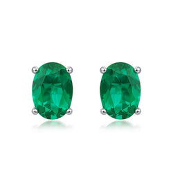 Round Emerald Earring