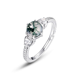 Round Green Moss Ring