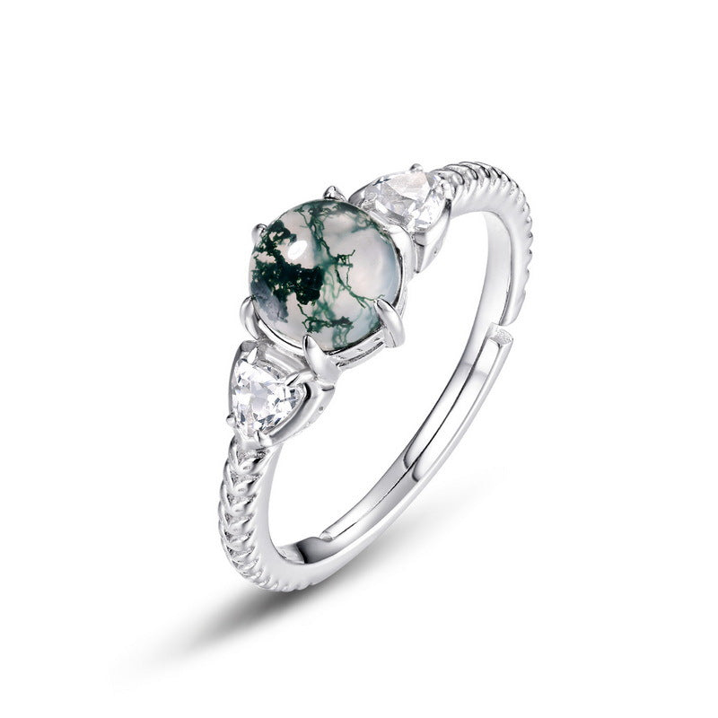 Round Green Moss Ring