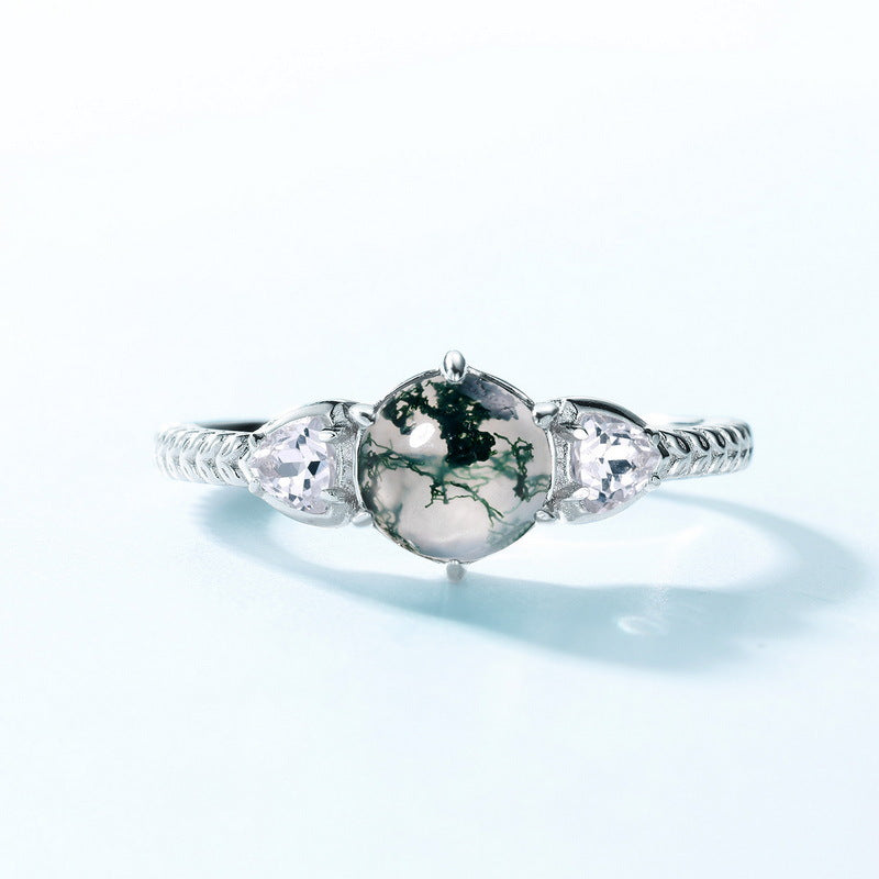 Round Green Moss Ring