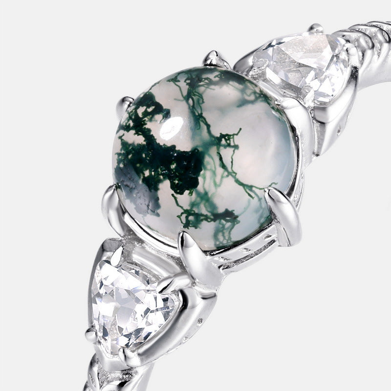 Round Green Moss Ring