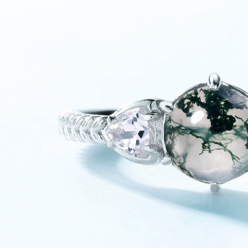 Round Green Moss Ring