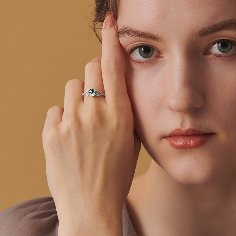 Round Green Moss Ring