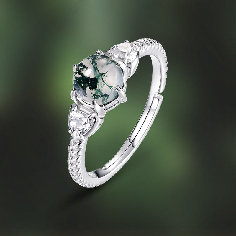 Round Green Moss Ring