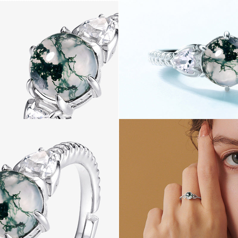 Round Green Moss Ring