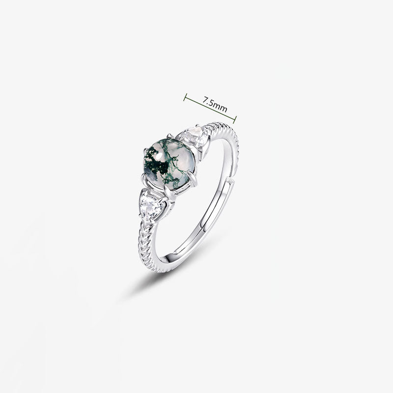 Round Green Moss Ring