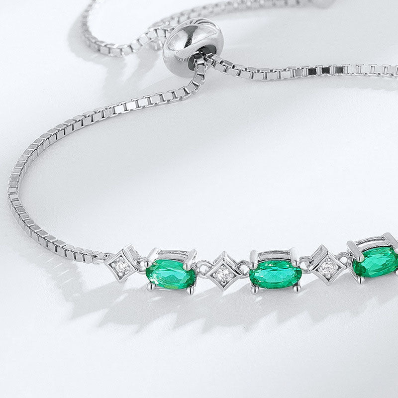 Simple Oval Emerald Bracelet