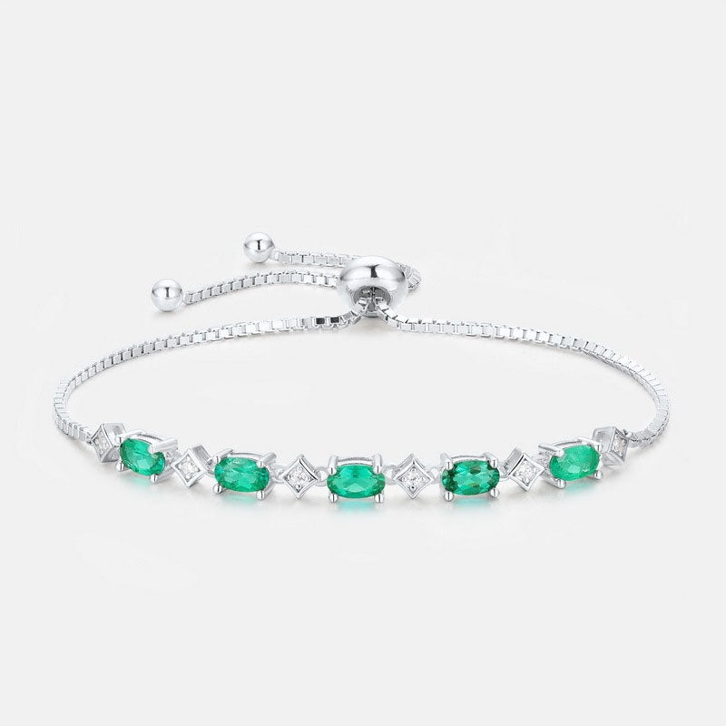 Simple Oval Emerald Bracelet