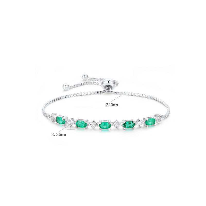 Simple Oval Emerald Bracelet