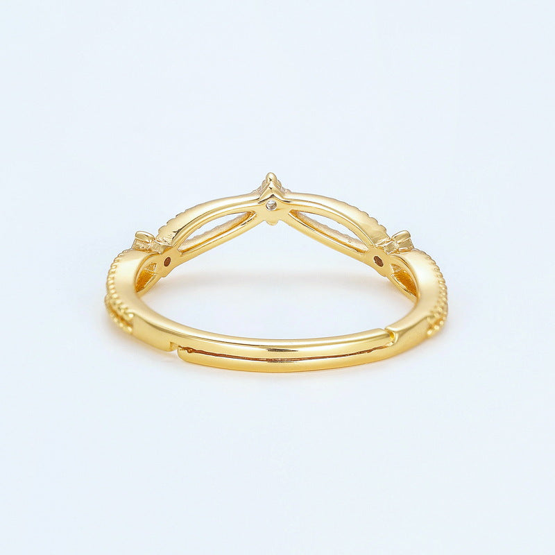 V-Shaped Hollow Diamond Ring