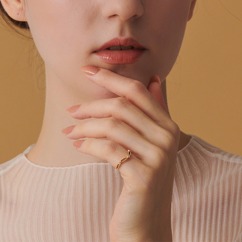V-Shaped Hollow Diamond Ring