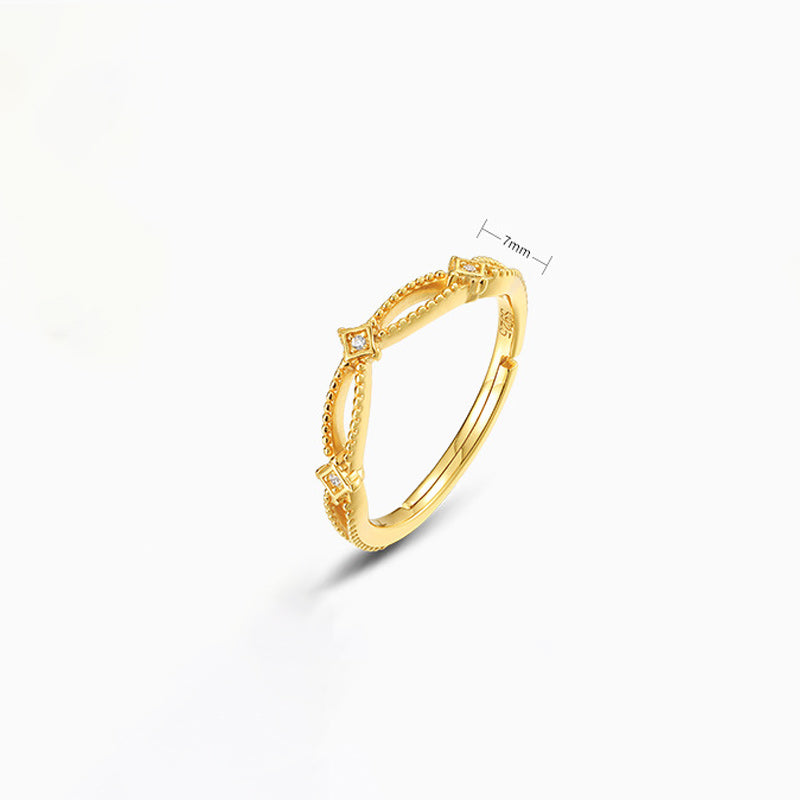 V-Shaped Hollow Diamond Ring