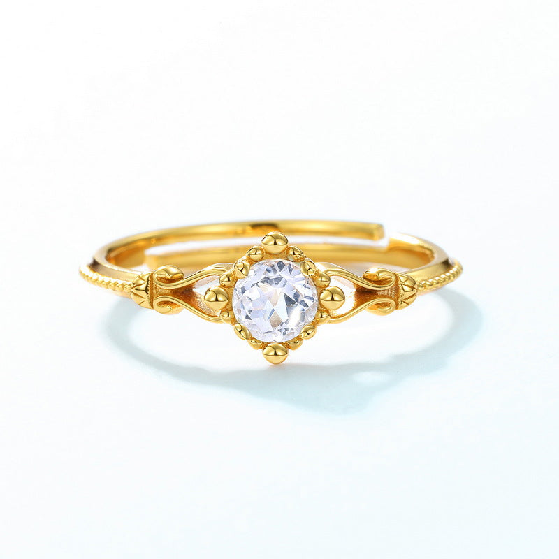 White Crystal Ring