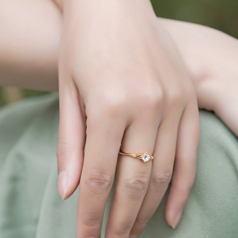 White Crystal Ring