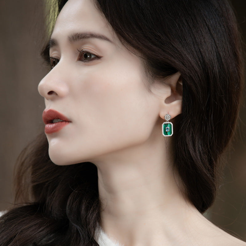 Malachite earring