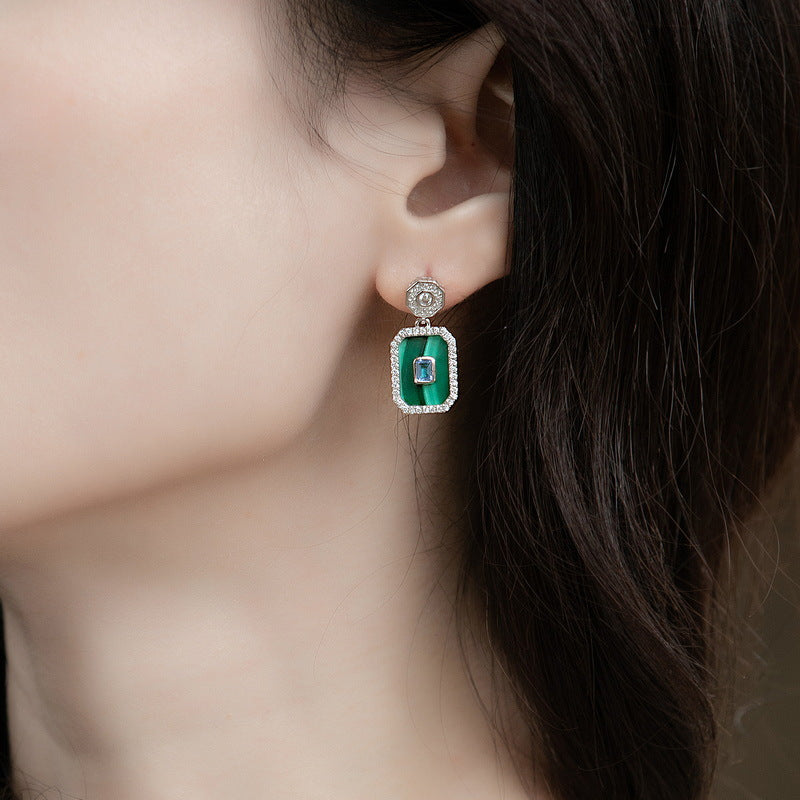 Malachite earring